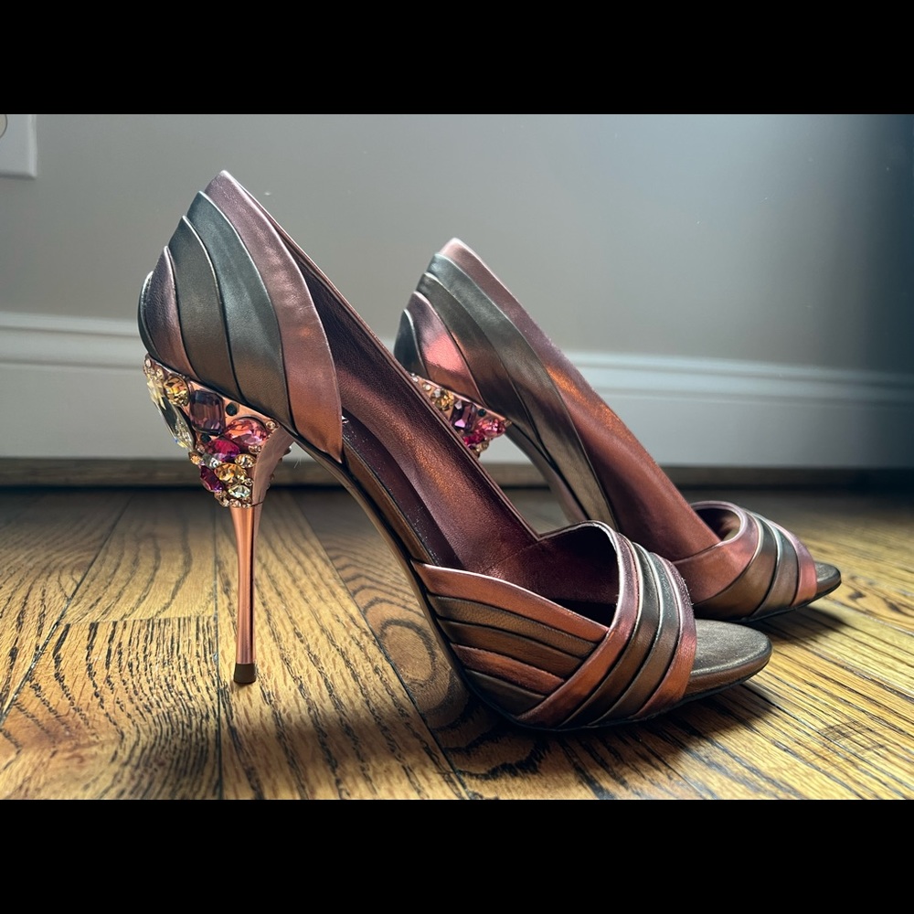 EUC Miu Miu Crystal Embellished Heels